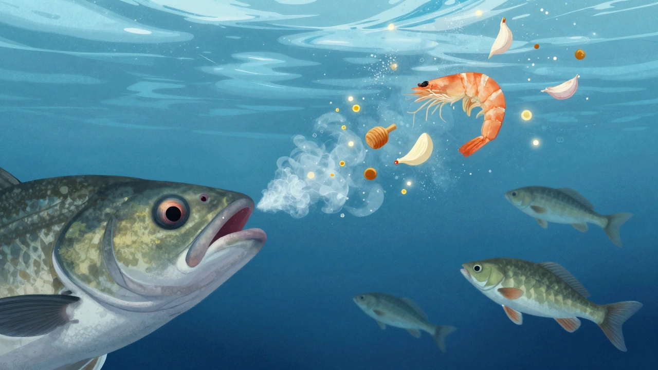 Голова рыбы под льдом, чувствующая молекулы ароматов в воде.