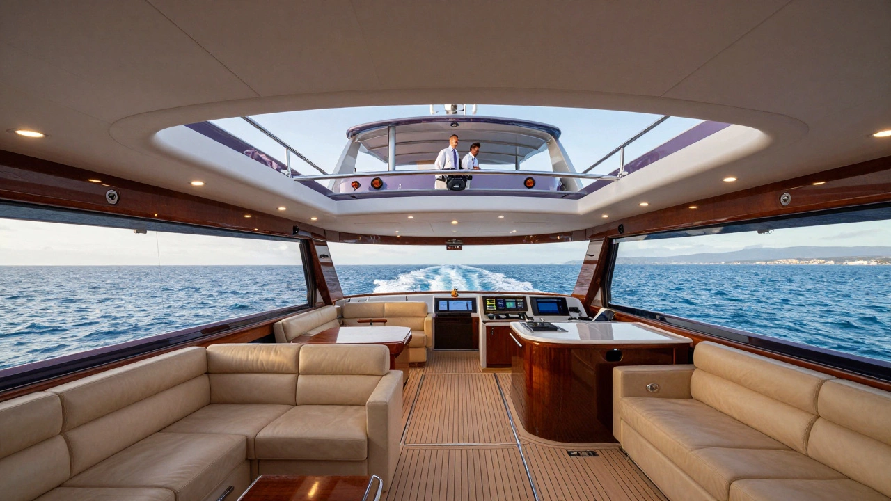 Интерьер и экстерьер роскошной круизной яхты