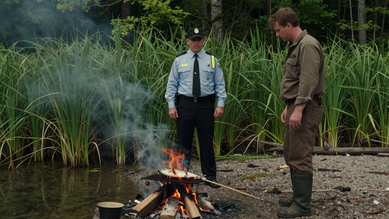 Инспектор рыбнадзора обнаружил нарушение на берегу реки
